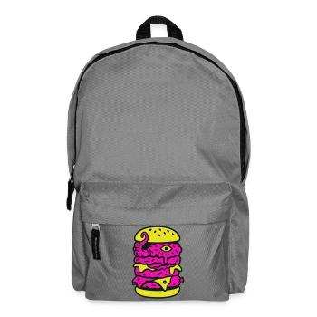 Monster Burger in Pop Art Style - Backpack - elephant grey - Front