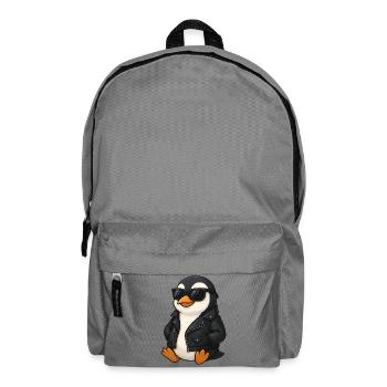 Cool Penguin with Sunglasses and Leather Jacket 60s - Backpack - elephant grey - Front