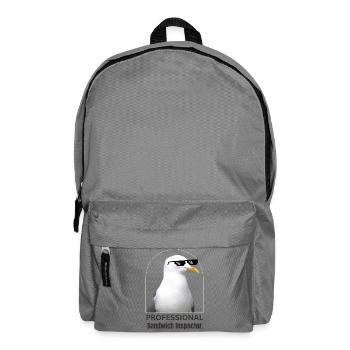 Humorous Seagull with Sunglasses T-Shirt - Backpack - elephant grey - Front