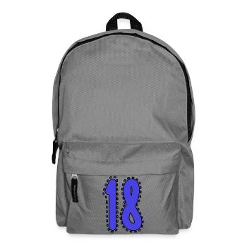 18. 18 YEARS OLD. 18th ANNIVERSARY. 18 BIRTHDAY. - Backpack - elephant grey - Front