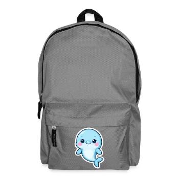 Charmante baleine bleue Sticker Art - Sac à dos - gris éléphant - Devant