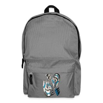 Motif de croix abstraite bleu-noir - Sac à dos - gris éléphant - Devant