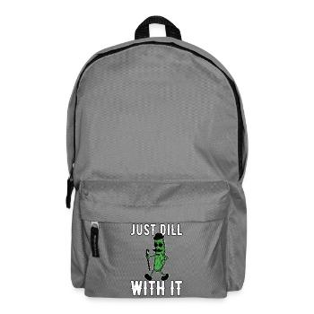 Just Dill With It Gurke Retro Vintage Schnurrbart - Rucksack - Mittelgrau - Vorne