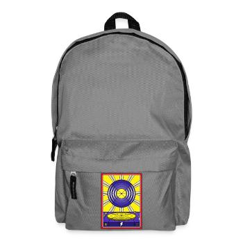 Stained Glass Vinyl Album and Turntable - Backpack - elephant grey - Front