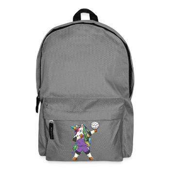 Lustiger Dabbing Volleyball-Einhorn-Regenbogenspieler - Rucksack - Mittelgrau - Vorne