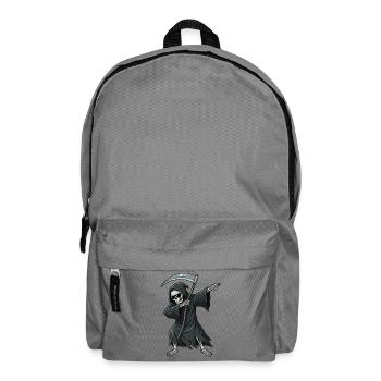 Dabbender Sensenmann – lustiges Skull Cartoon - Rucksack - Mittelgrau - Vorne