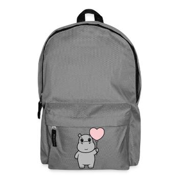 Süßes Nilpferd Herz Ballon Liebe - Rucksack - Mittelgrau - Vorne