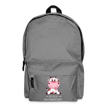 Offizielles Bauernhofshirt – Süße Kuh Design - Rucksack - Mittelgrau - Vorne