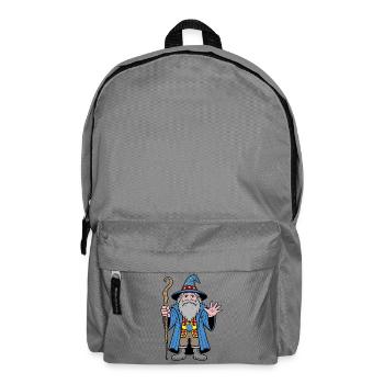 Cosmic Wizard in Starry Hat - Backpack - elephant grey - Front