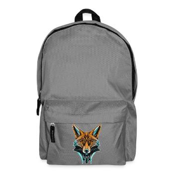 Neon Fox Head - Backpack - elephant grey - Front