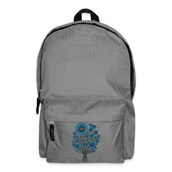 Blaues Blumenbouquet - Rucksack - Mittelgrau - Vorne