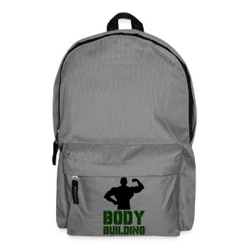 Powerful Bodybuilding Typography - Backpack - elephant grey - Front