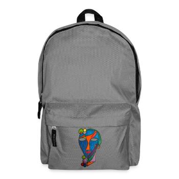 Cubist Mask River- Martina Eßer - Backpack - elephant grey - Front