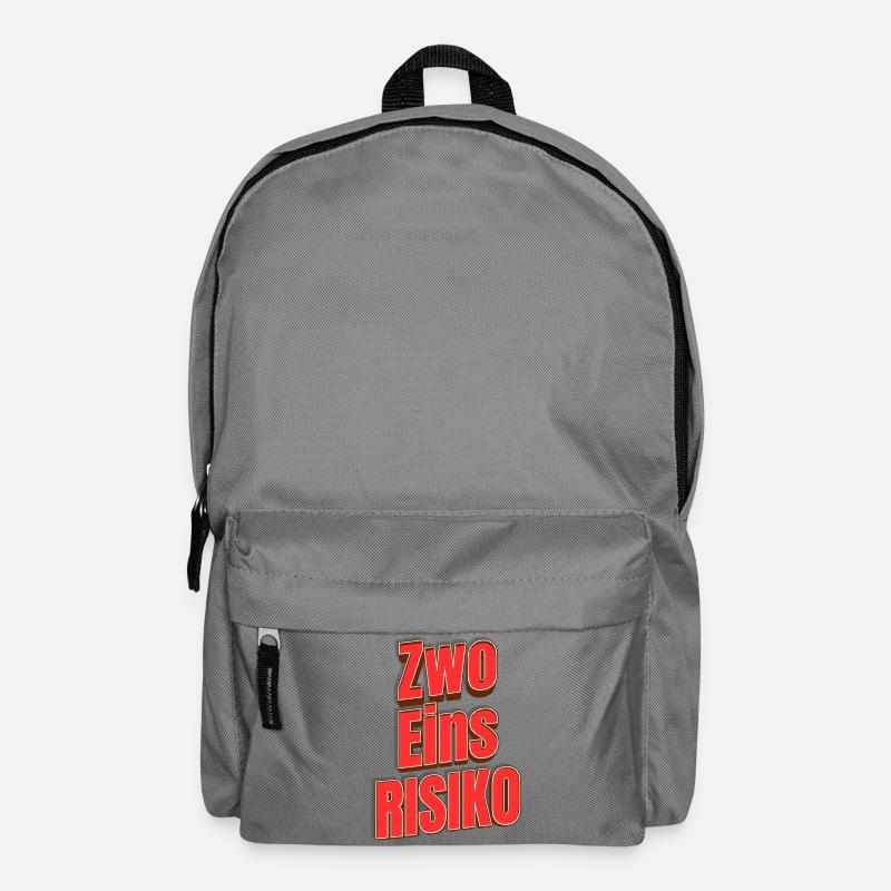 Zwo Eins Risiko Großbuchstaben Typo - Rucksack - Mittelgrau