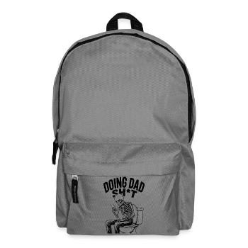 Vater Doing Dad Shit Spruch Skelett Toilette - Rucksack - Mittelgrau - Vorne