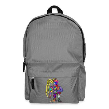 Style de portrait de rue cubiste vibrant - Sac à dos - gris éléphant - Devant