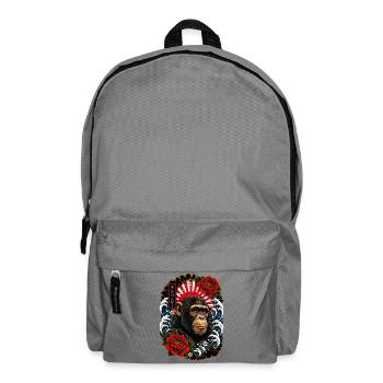 Schimpanse im japanischen Irezumi Tattoo Stil - Rucksack - Mittelgrau - Vorne