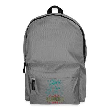 Endlich Schulkind 2026 Unicorn Feier - Rucksack - Mittelgrau - Vorne
