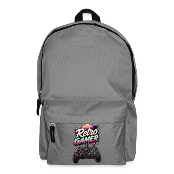 Retro Gamer Neon Controller - Backpack - elephant grey - Front