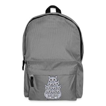 Cute Stacked Cats Tower Funny Grey Kitten Pile - Backpack - elephant grey - Front