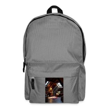 Dachboden-Leseoase im Warmlicht - Backpack - elephant grey - Front