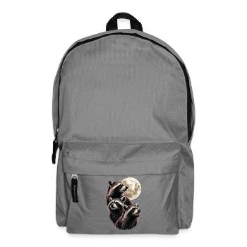 Waschbären Vollmond Nacht Tierliebhaber Lustig - Rucksack - Mittelgrau - Vorne