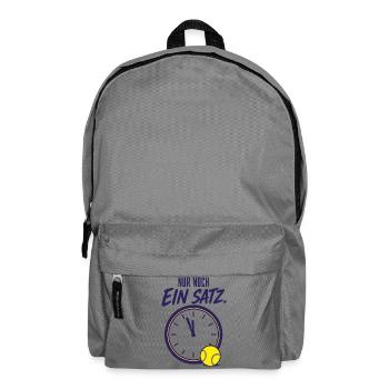 Tennis Spruch Nur noch ein Satz Tennisspieler - Rucksack - Mittelgrau - Vorne