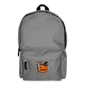 Happy Halloween lachender Kürbis - Rucksack - Mittelgrau - Vorne