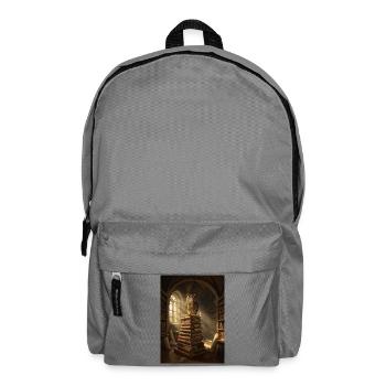 Eule oben auf dem Stapel der antiken Bibliothek - Rucksack - Mittelgrau - Vorne