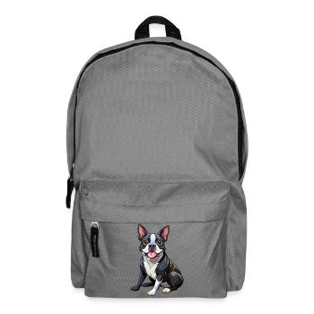 Boston Terrier Hundesitting - Rucksack - Mittelgrau - Vorne
