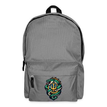 Dragon with Trident Emblem - Backpack - elephant grey - Front