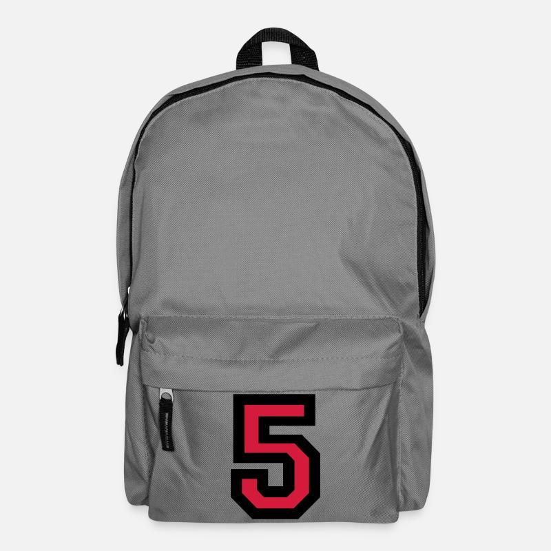 Number five - the number 5 - Backpack - elephant grey