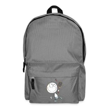 Figure drôle de bâton de joueur de badminton - Sac à dos - gris éléphant - Devant