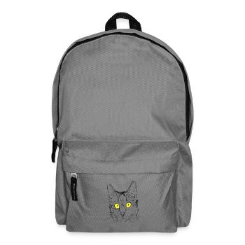 Cat, hangover, cat lover, cat's head, cat's eye - Backpack - elephant grey - Front