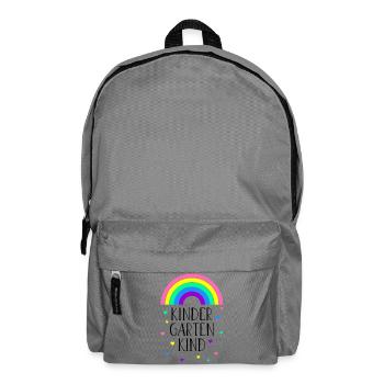 Regenbogen Kindergartenkind Kindergarten Geschenk - Rucksack - Mittelgrau - Vorne