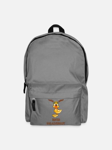 Rentier war aus mit Ente, X Mas, Weihnachten, Ente - Rucksack - Mittelgrau