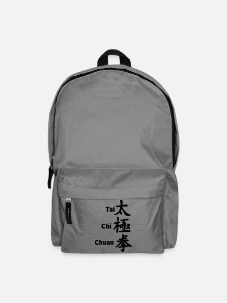 Script Tai Ji Quan vertical avec texte - Sac à dos - gris éléphant