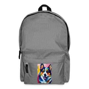 Porträt des Hunde-Corgis - Rucksack - Mittelgrau - Vorne