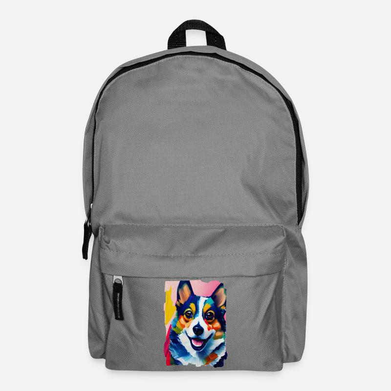 Portrait De Chien Corgi - Sac à dos - gris éléphant