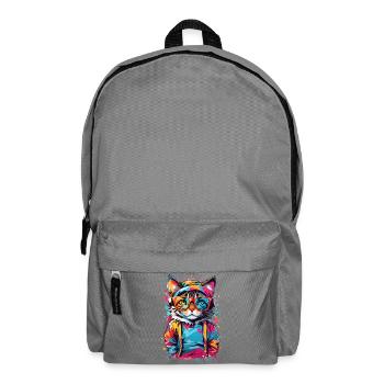 Cute cat - Backpack - elephant grey - Front