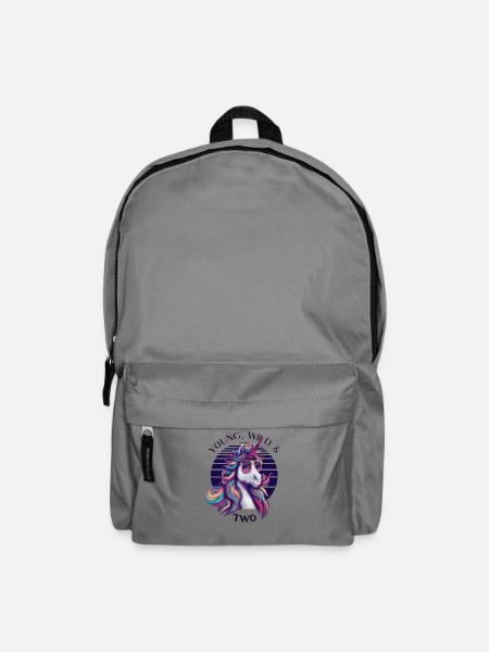 Young, Wild & Two – Cooles Einhorn Geburtstag - Rucksack - Mittelgrau