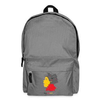 Landkarte mit stylischer Frau und Nationalfarben - Rucksack - Mittelgrau - Vorne