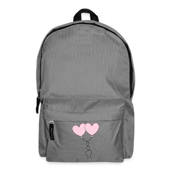 rosarotes Herz Herz rosa Geschenk Valentinstag - Rucksack - Mittelgrau - Vorne