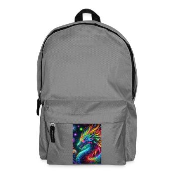 Vibrant Neon Dragon - Mesmerizing Fantasy Art - Backpack - elephant grey - Front