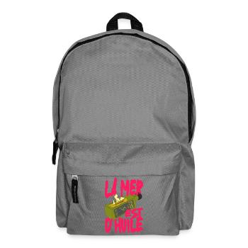 Calm sea, Mediterranean pop art, French saying - Backpack - elephant grey - Front