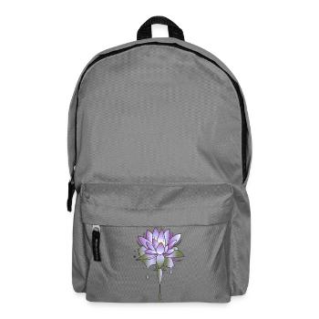 Lotus flower in violet with gradient - Backpack - elephant grey - Front
