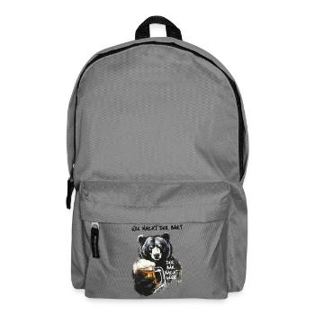Starker Bär mit Bierglas - Rucksack - Mittelgrau - Vorne