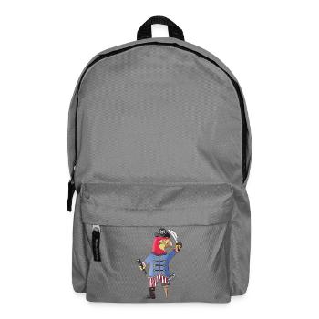 Feathers Ahead of the Pirate Parrot - Backpack - elephant grey - Front