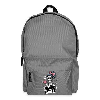 Messy Bun Drinking Coffee For Women Never Better - Backpack - elephant grey - Front