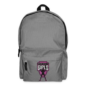 Strong girl power motif with dumbbells - Backpack - elephant grey - Front